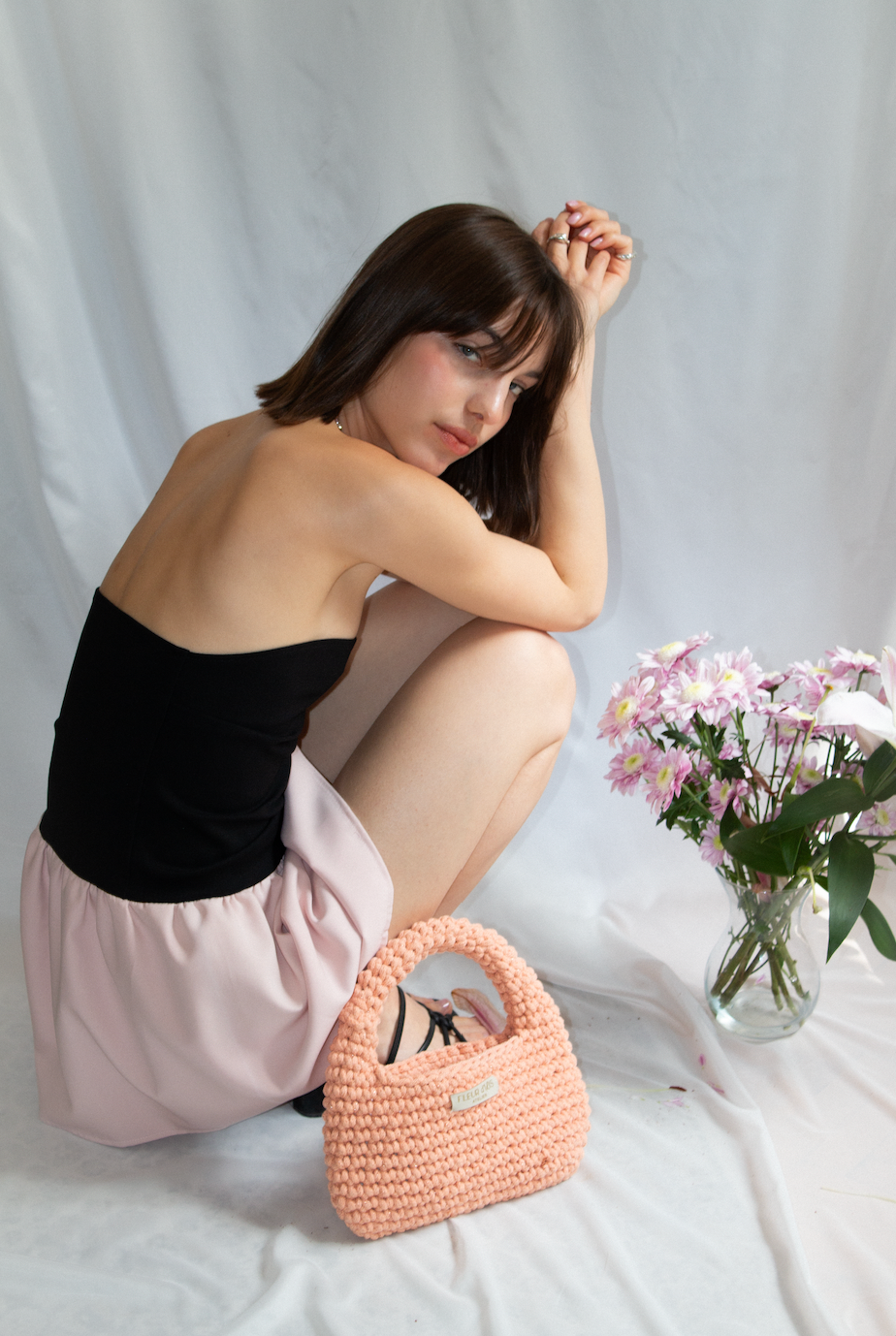PEACH ROSE PANIER BAG