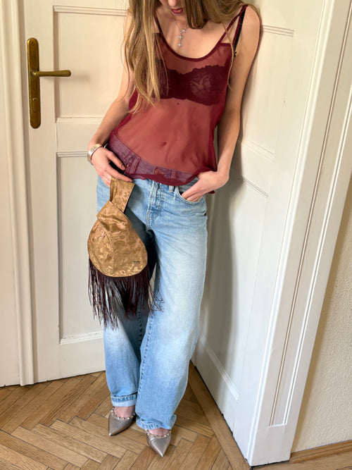 Maroon Knot Bag