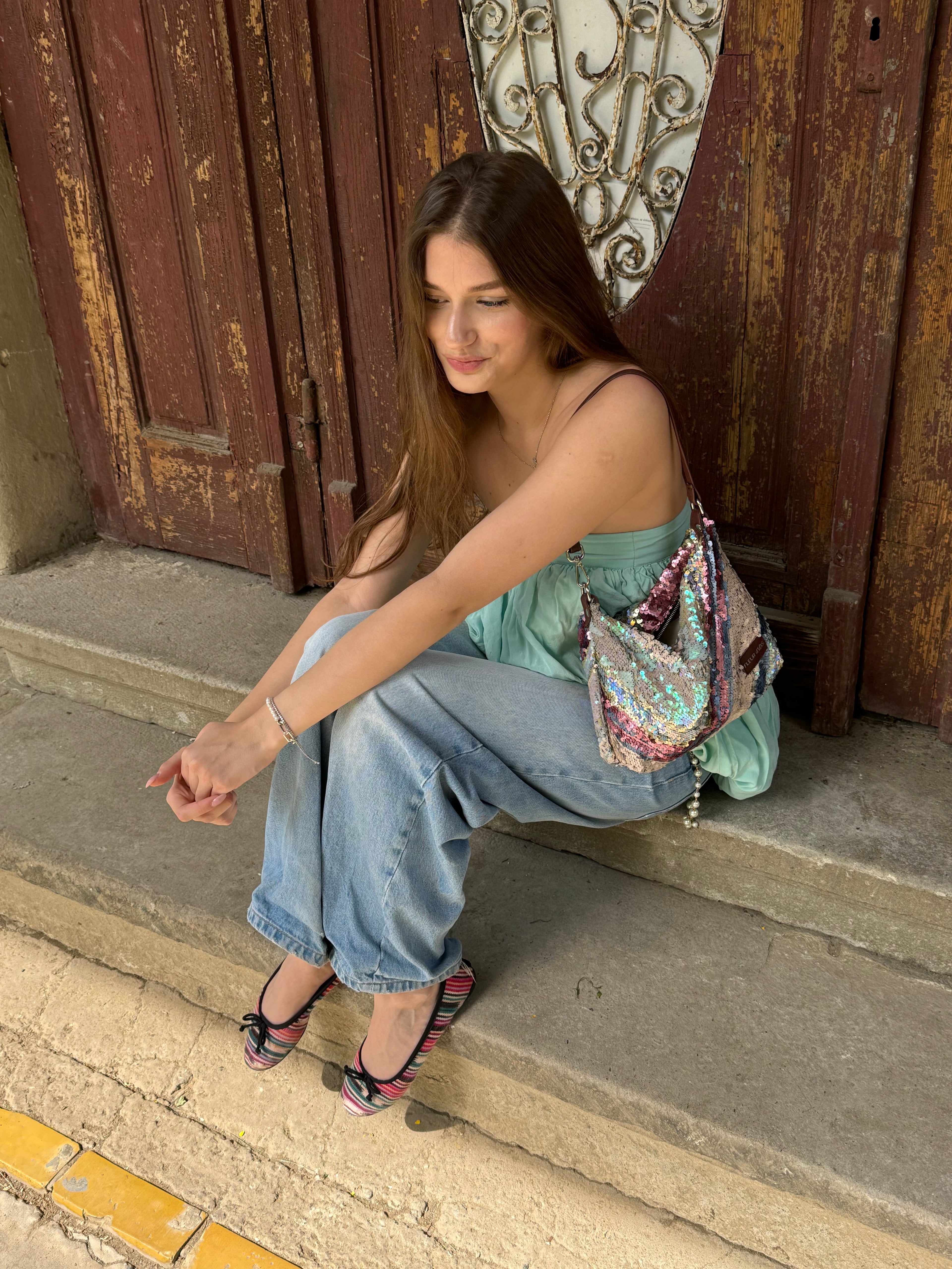 WILDFLOWER LEATHER STRAP BAG